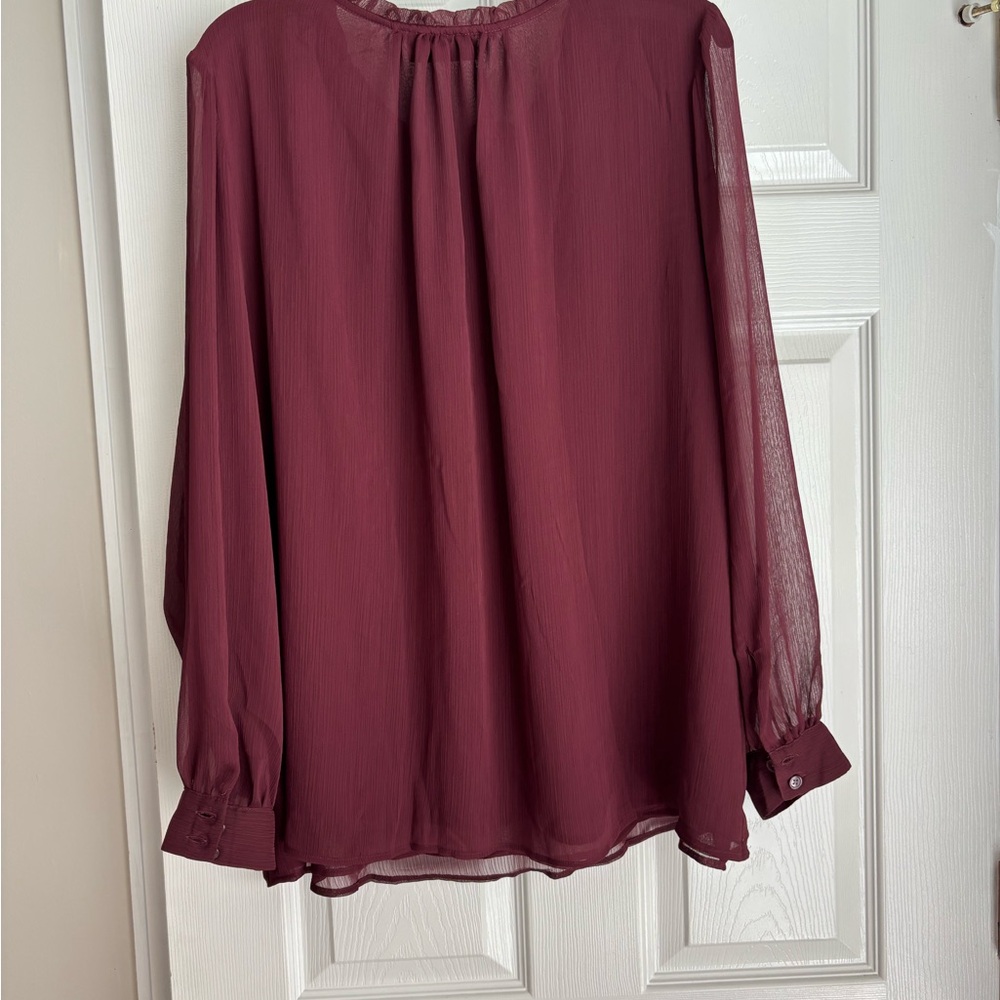 Lane Bryant Rich Burgundy Blouse - Picture 4 of 4